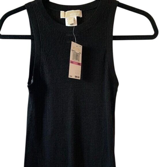 Michael Kors Black Knit Sleeveless Dress XXS MSRP $99.50 - Picture 2 of 7